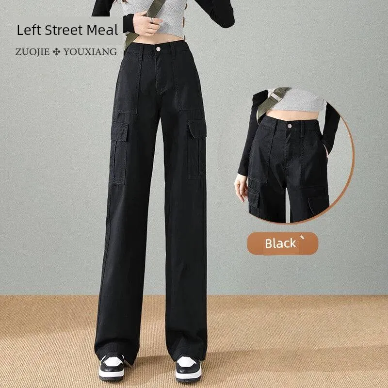 High Waist Casual Wide-Leg Khaki