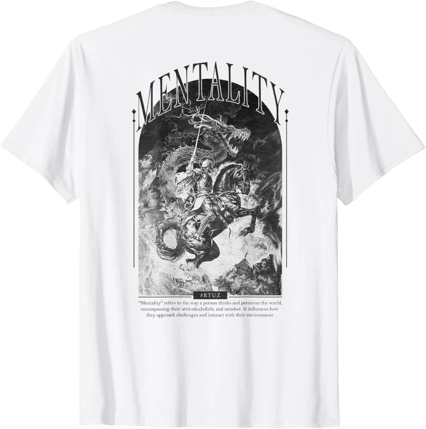 Hip Hop Vintage Hipster Edgy Urban Y2K Back Print Streetwear T-Shirt