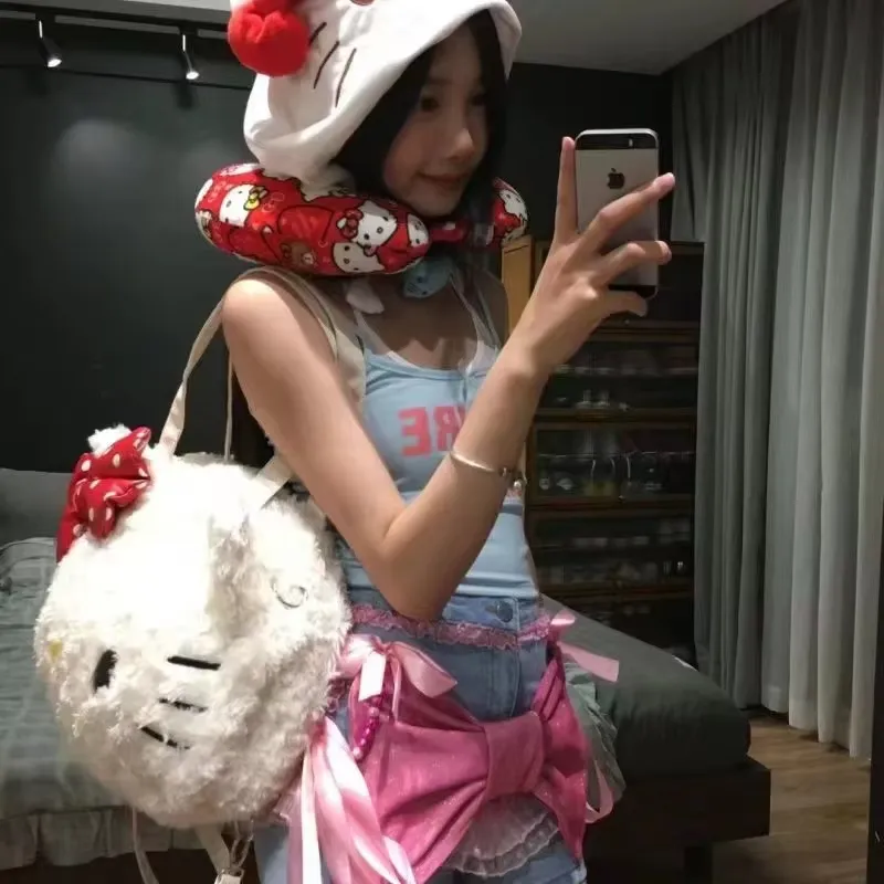 HK Plush Shoulder Bag - Soft & Fluffy Large Capacity Kawaii Tote for Women