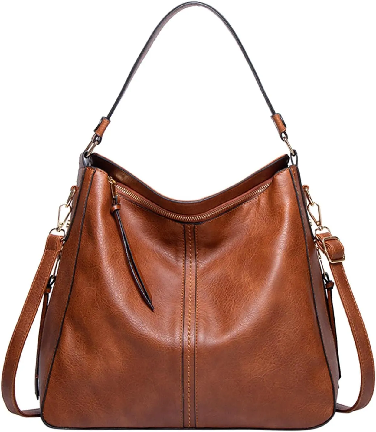 Hobo Bags For Women Retro Soft Leather Large Crossbody Bag Shoulder Handbags For Her Friends Travel College A