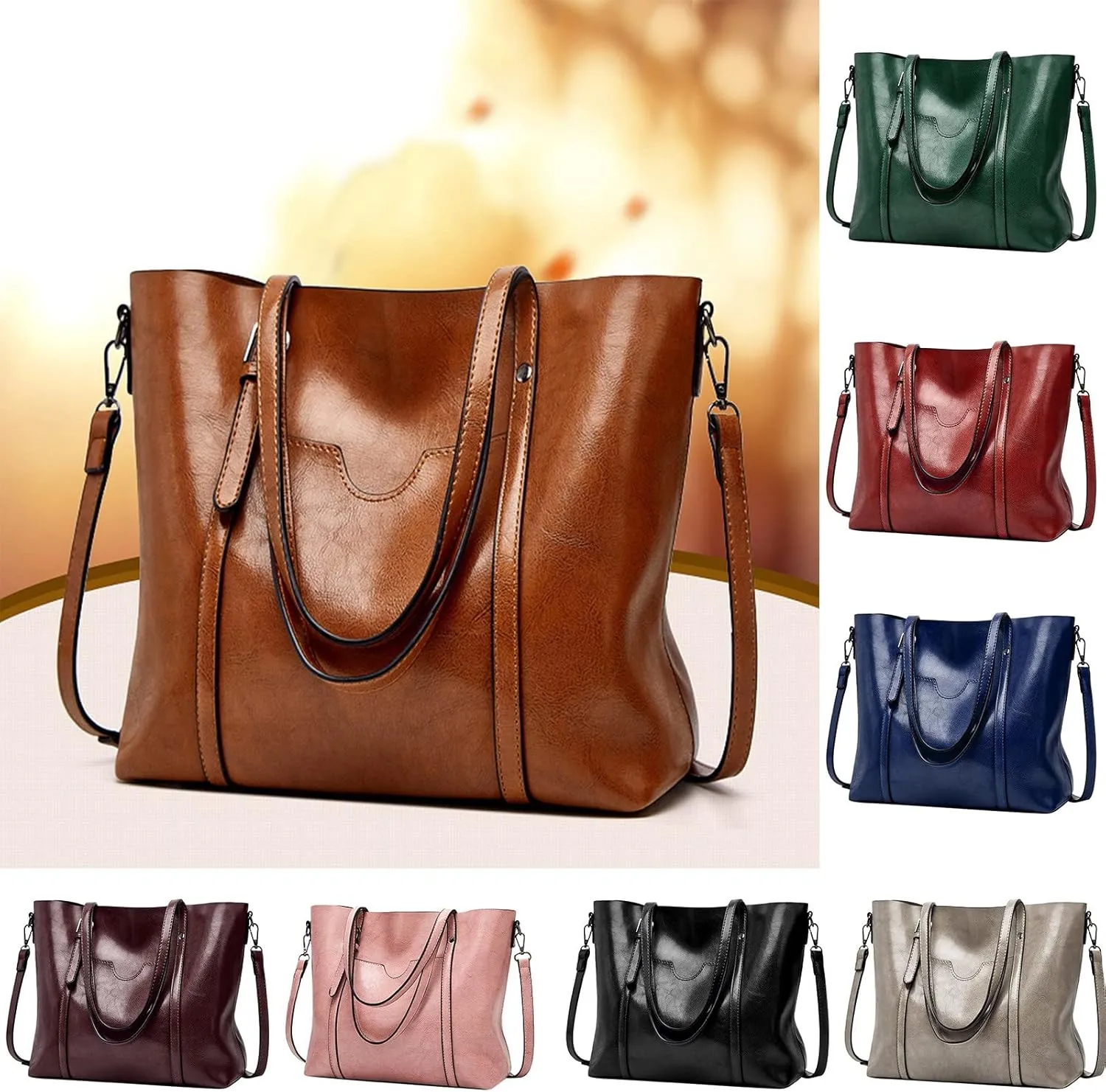 Hobo Bags For Women Retro Soft Leather Large Crossbody Bag Shoulder Handbags For Her Friends Travel College A