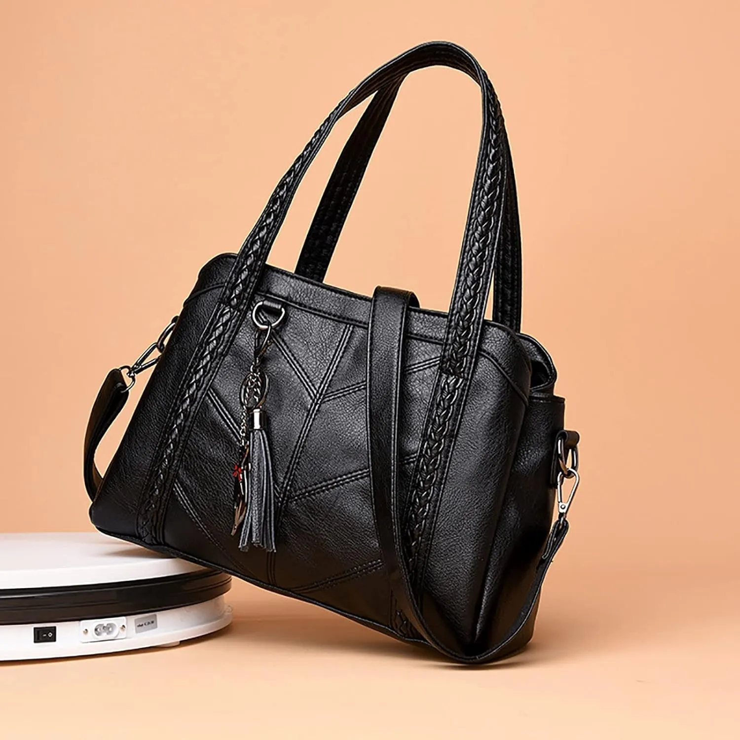 Hobo Hobo Crossbody Purses for Women Shoulder Bag Multipocket Soft Purses Removable Strap Leather Handbags