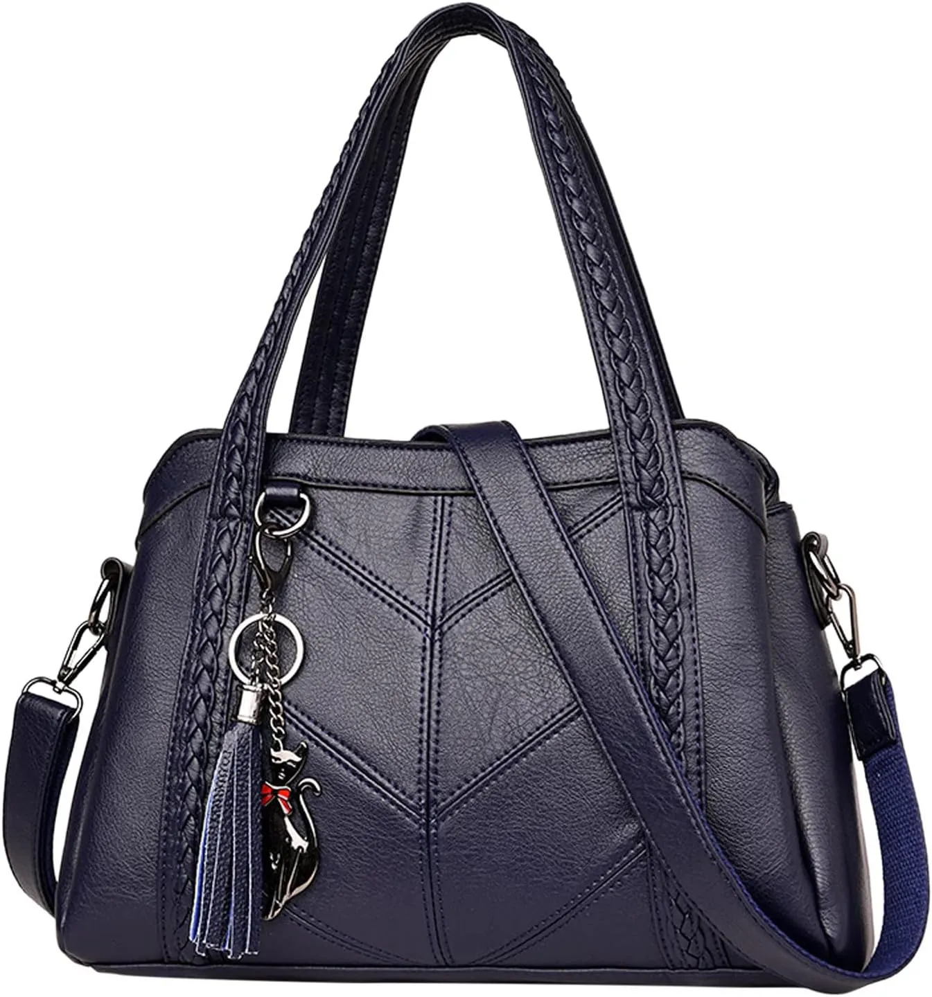 Hobo Hobo Crossbody Purses for Women Shoulder Bag Multipocket Soft Purses Removable Strap Leather Handbags
