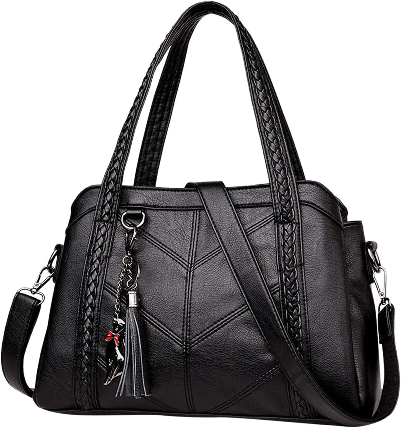 Hobo Hobo Crossbody Purses for Women Shoulder Bag Multipocket Soft Purses Removable Strap Leather Handbags