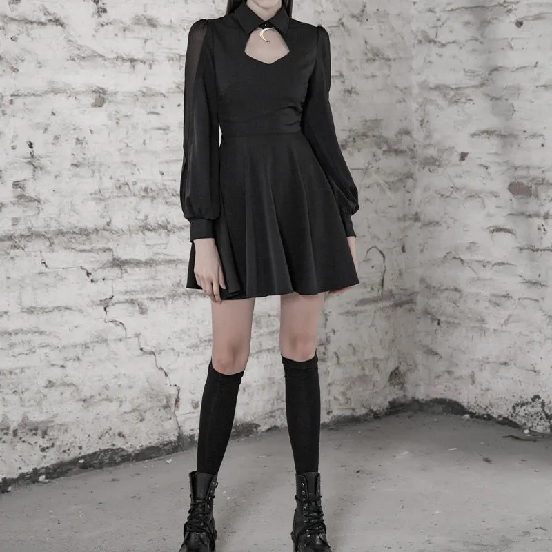 Hollow Moon Collar Dress