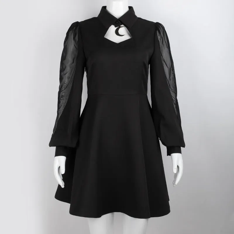 Hollow Moon Collar Dress