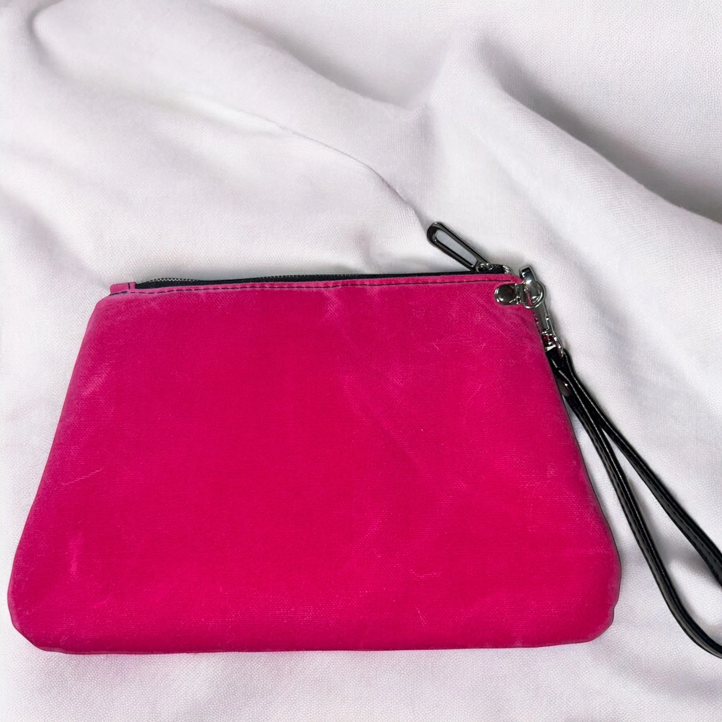 Hot Pink Quilted Curved Wristlet