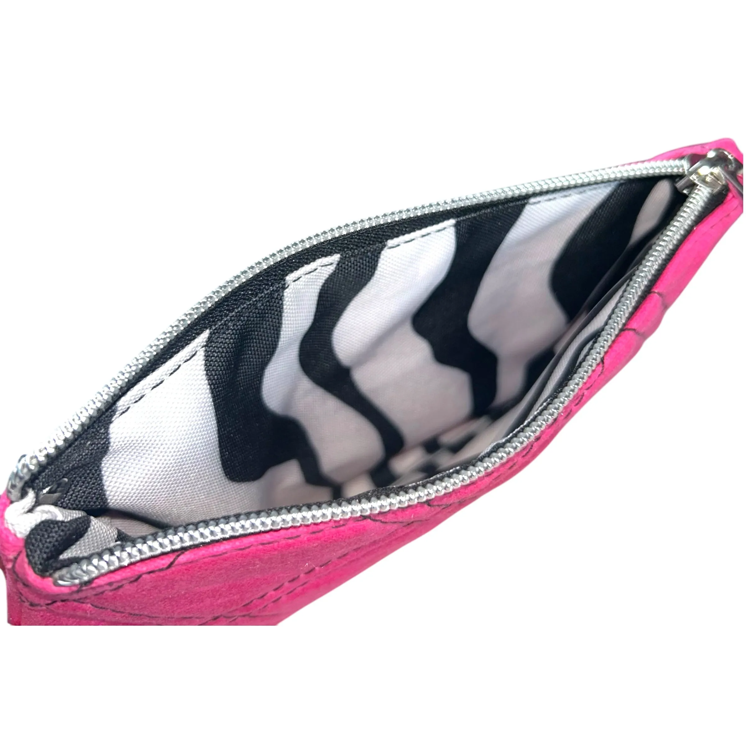 Hot Pink Quilted Curved Wristlet
