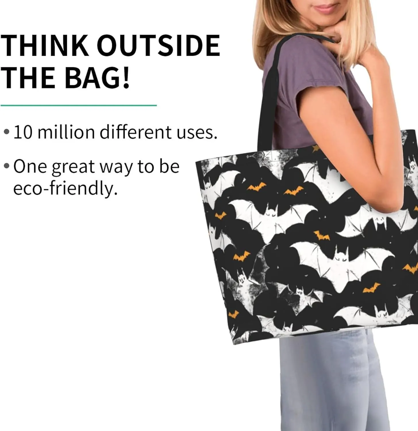 Hufuaoey Halloween Tote Bag Women Travel Tote Bag With Zipper Large Tote Bags Beach Work Handbag Tote Bag Purse