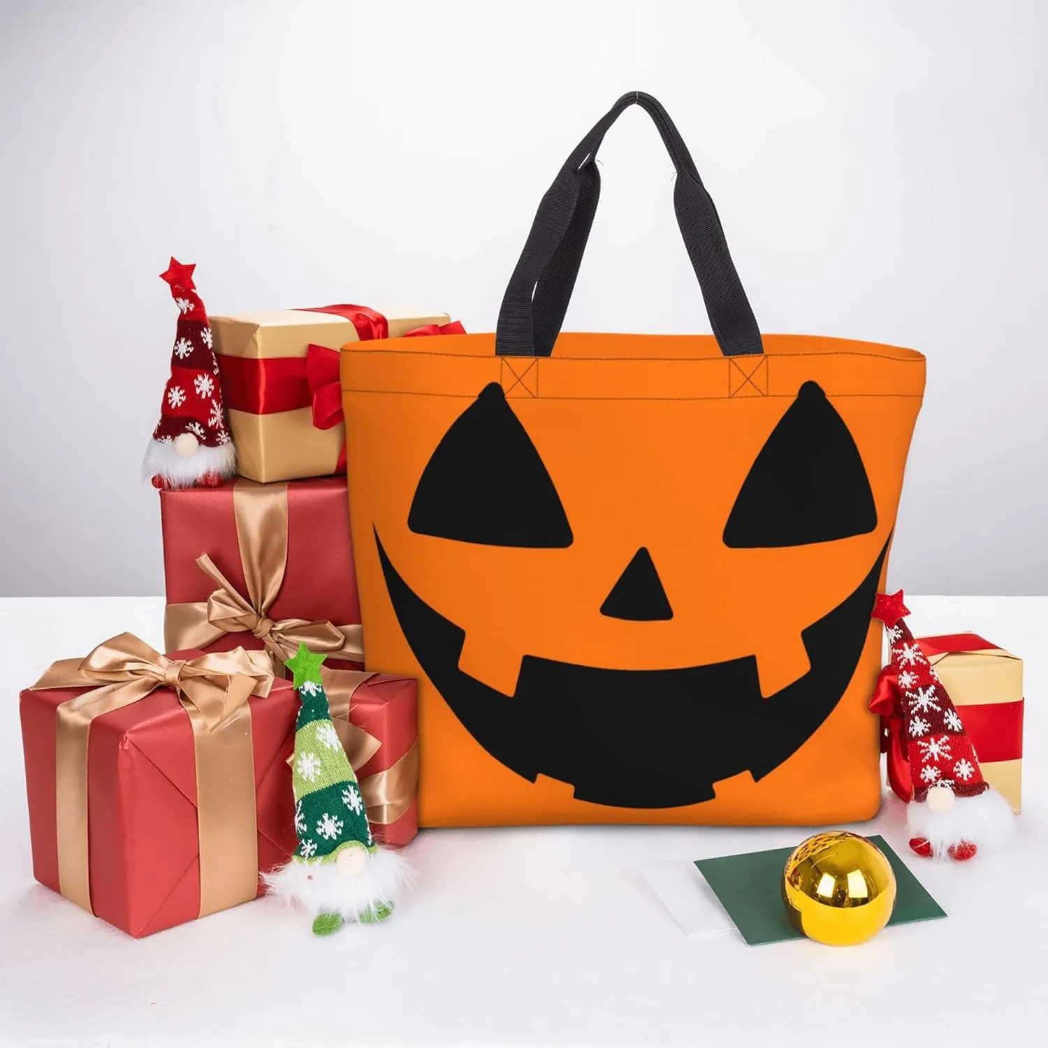 Hufuaoey Halloween Tote Bag Women Travel Tote Bag With Zipper Large Tote Bags Beach Work Handbag Tote Bag Purse