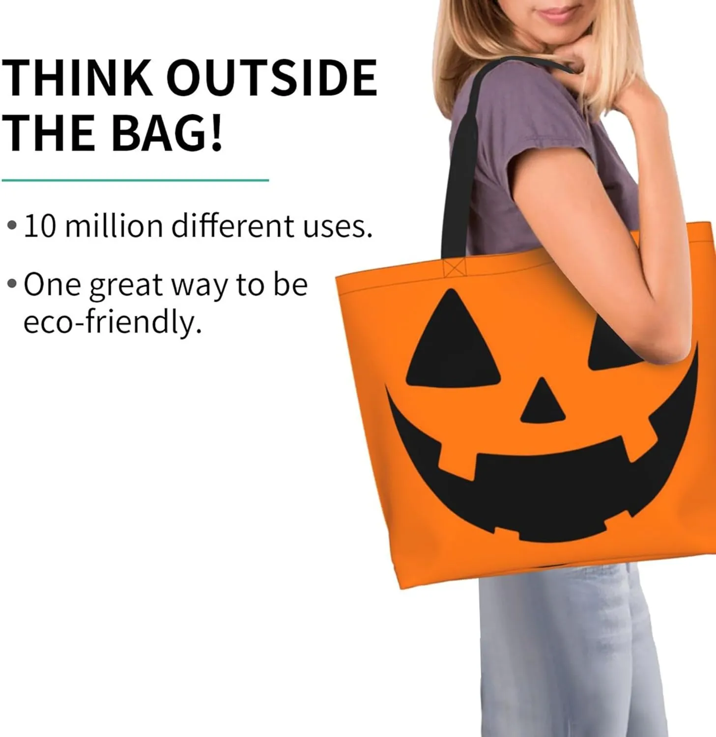 Hufuaoey Halloween Tote Bag Women Travel Tote Bag With Zipper Large Tote Bags Beach Work Handbag Tote Bag Purse