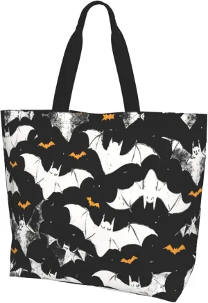 Hufuaoey Halloween Tote Bag Women Travel Tote Bag With Zipper Large Tote Bags Beach Work Handbag Tote Bag Purse
