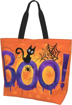 Hufuaoey Halloween Tote Bag Women Travel Tote Bag With Zipper Large Tote Bags Beach Work Handbag Tote Bag Purse