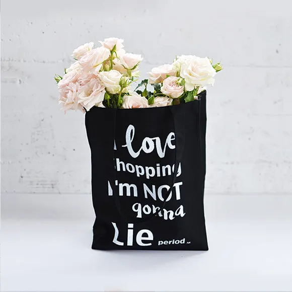 I Love Shopping Heavy Tote Black