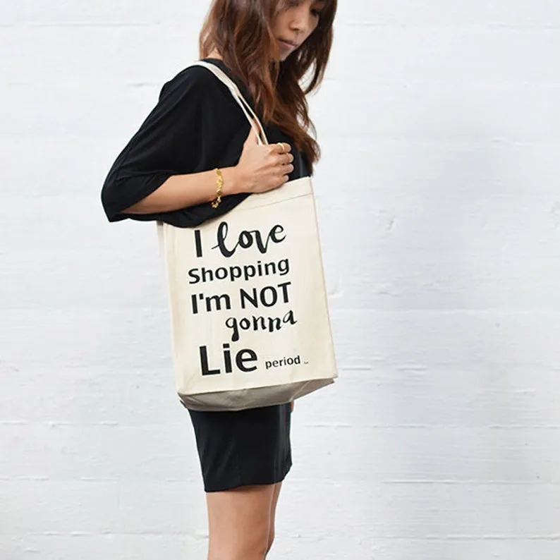 I Love Shopping Heavy Tote Black