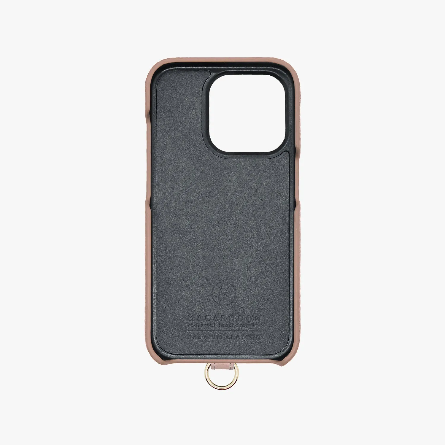 iPhone 16 Pro Leather Sling Card Case with Crossbody Leather Strap