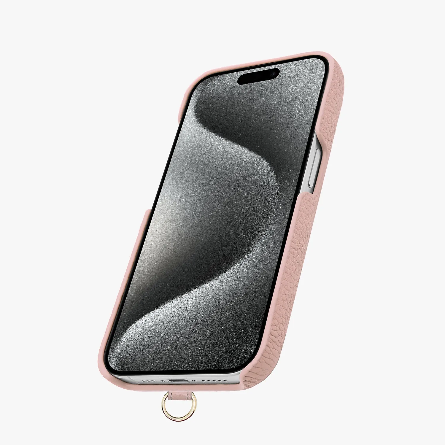 iPhone 16 Pro Max Leather Sling Card Case with Crossbody Leather Strap