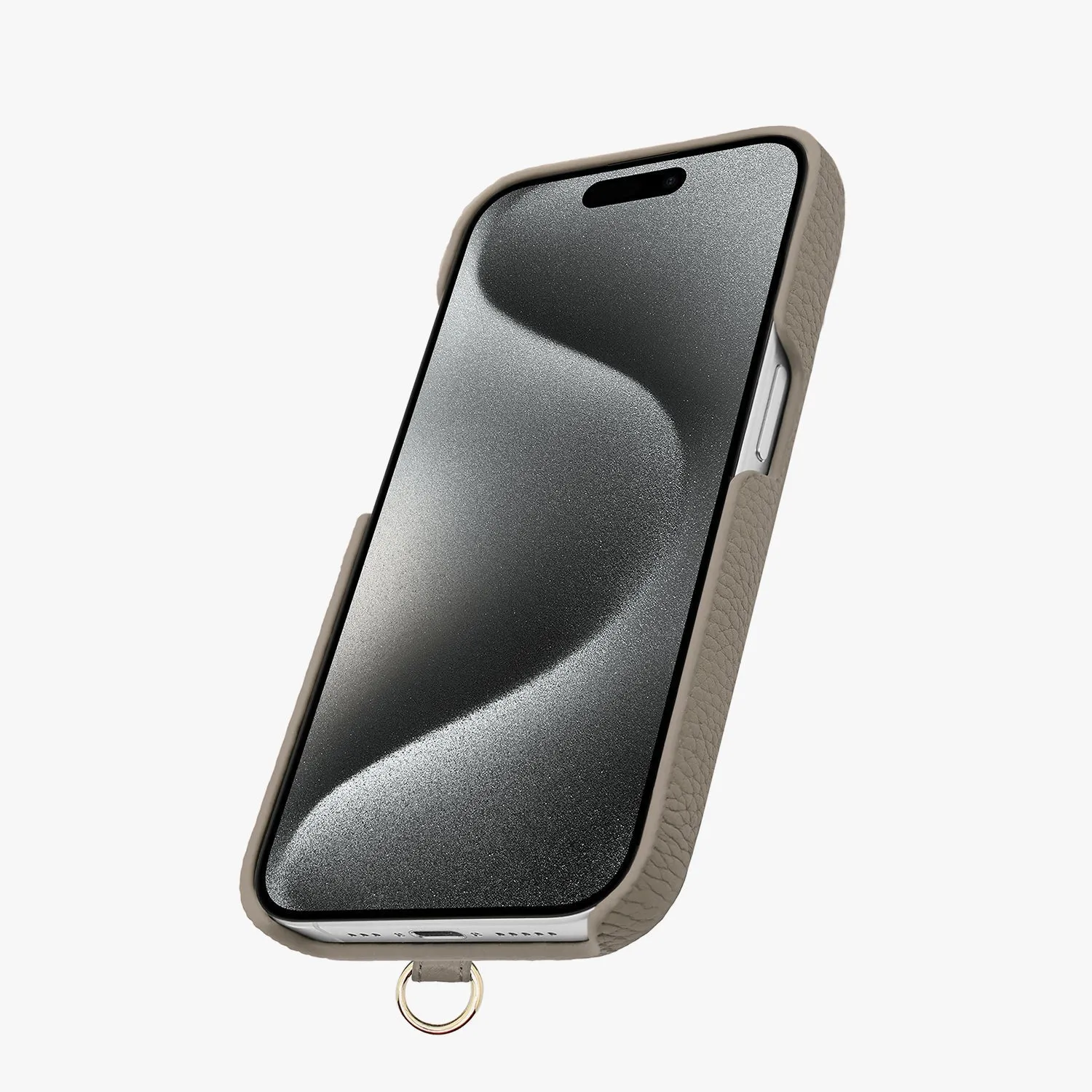 iPhone 16 Pro Max Leather Sling Card Case with Crossbody Leather Strap