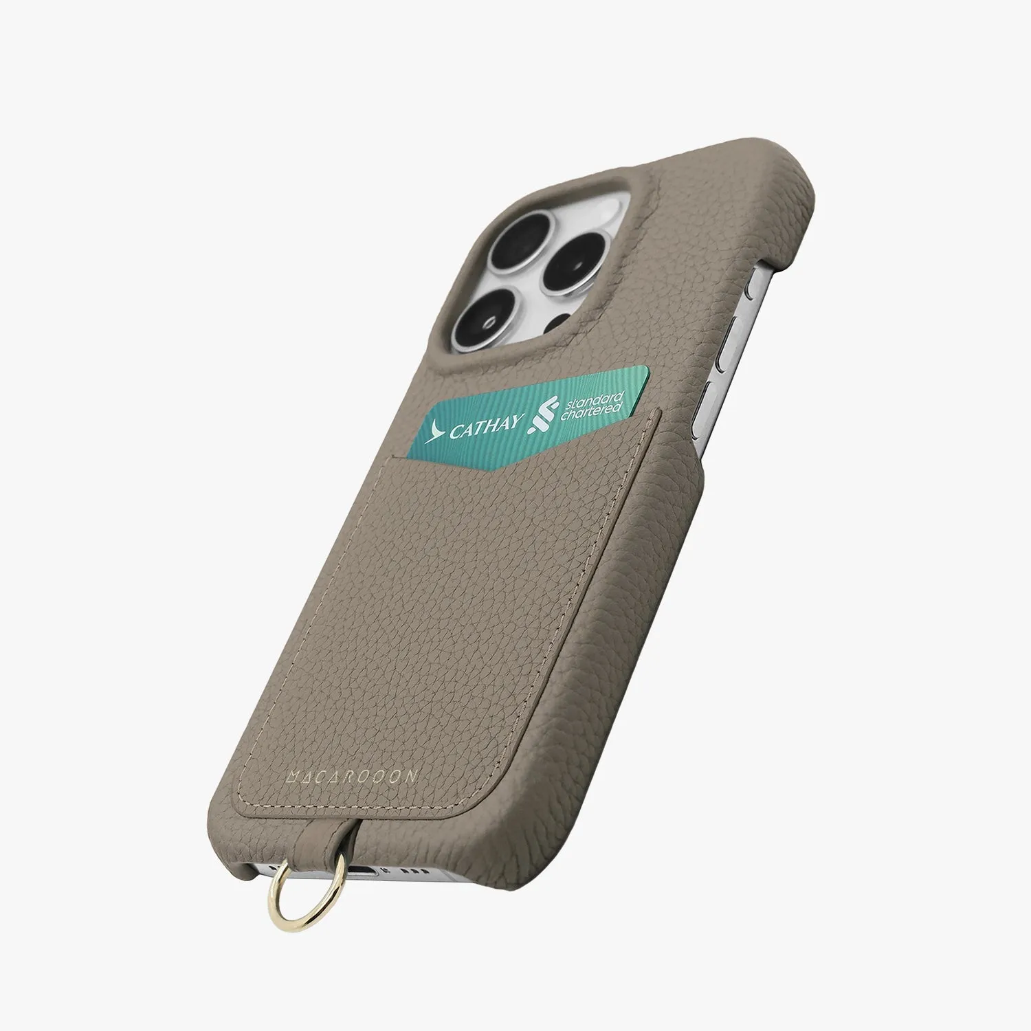 iPhone 16 Pro Max Leather Sling Card Case with Crossbody Leather Strap