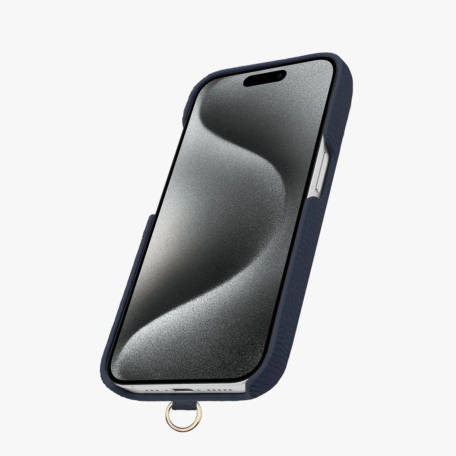 iPhone 16 Pro Max Leather Sling Card Case with Crossbody Leather Strap