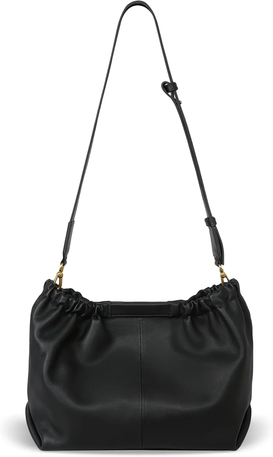 Iswee Leather Purse Black Shoulder Bag for Women Soft Hobo Bags Crossbody Purse for Work