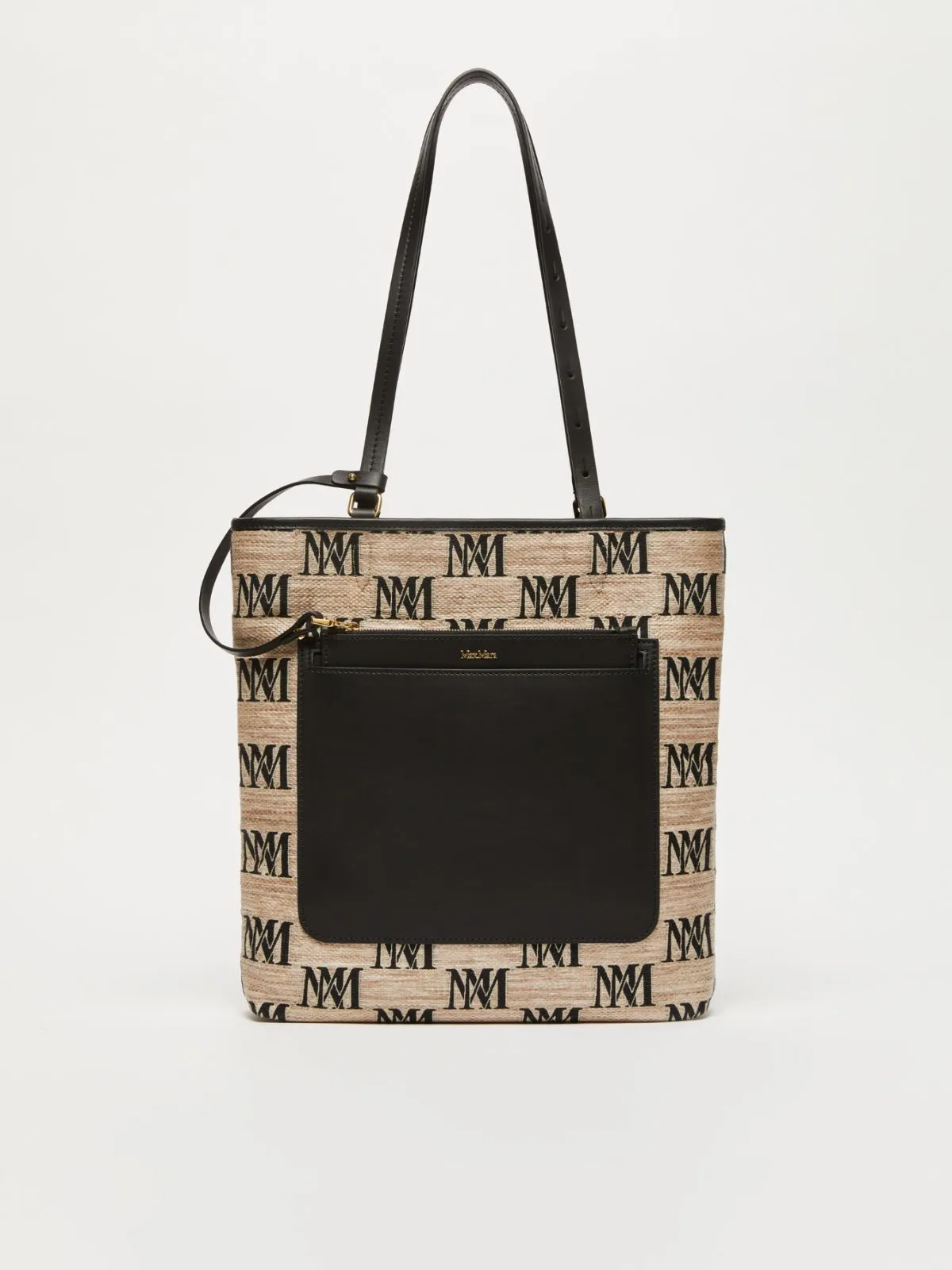 Jacquard raffia tote bag