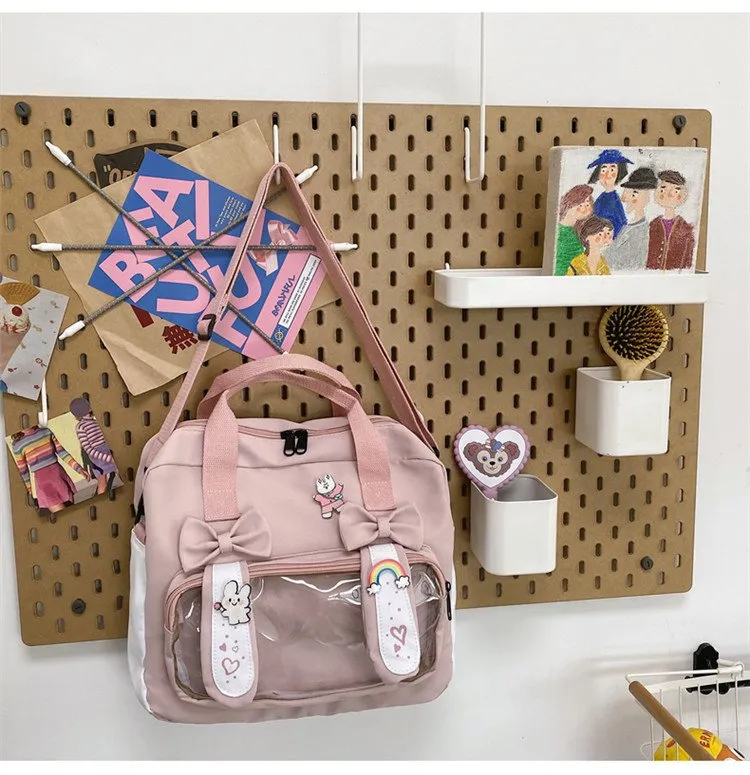 Japanese Bunny Transparent School Backpack