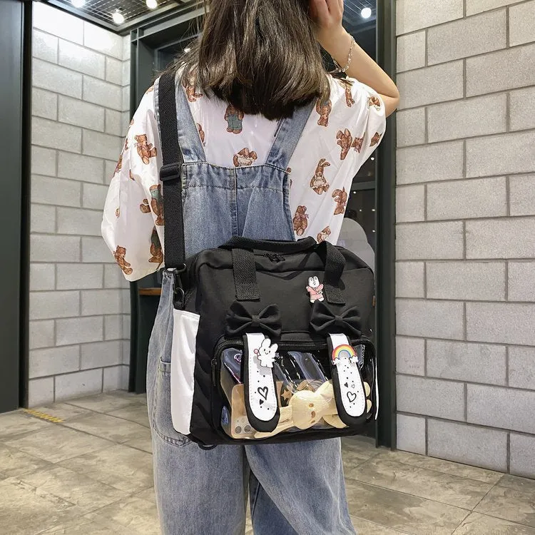 Japanese Bunny Transparent School Backpack