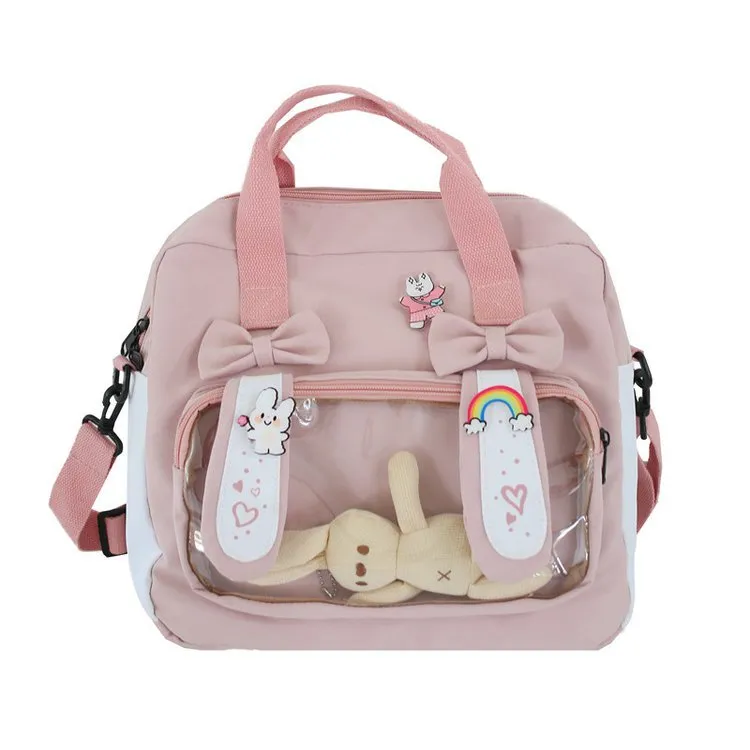 Japanese Bunny Transparent School Backpack