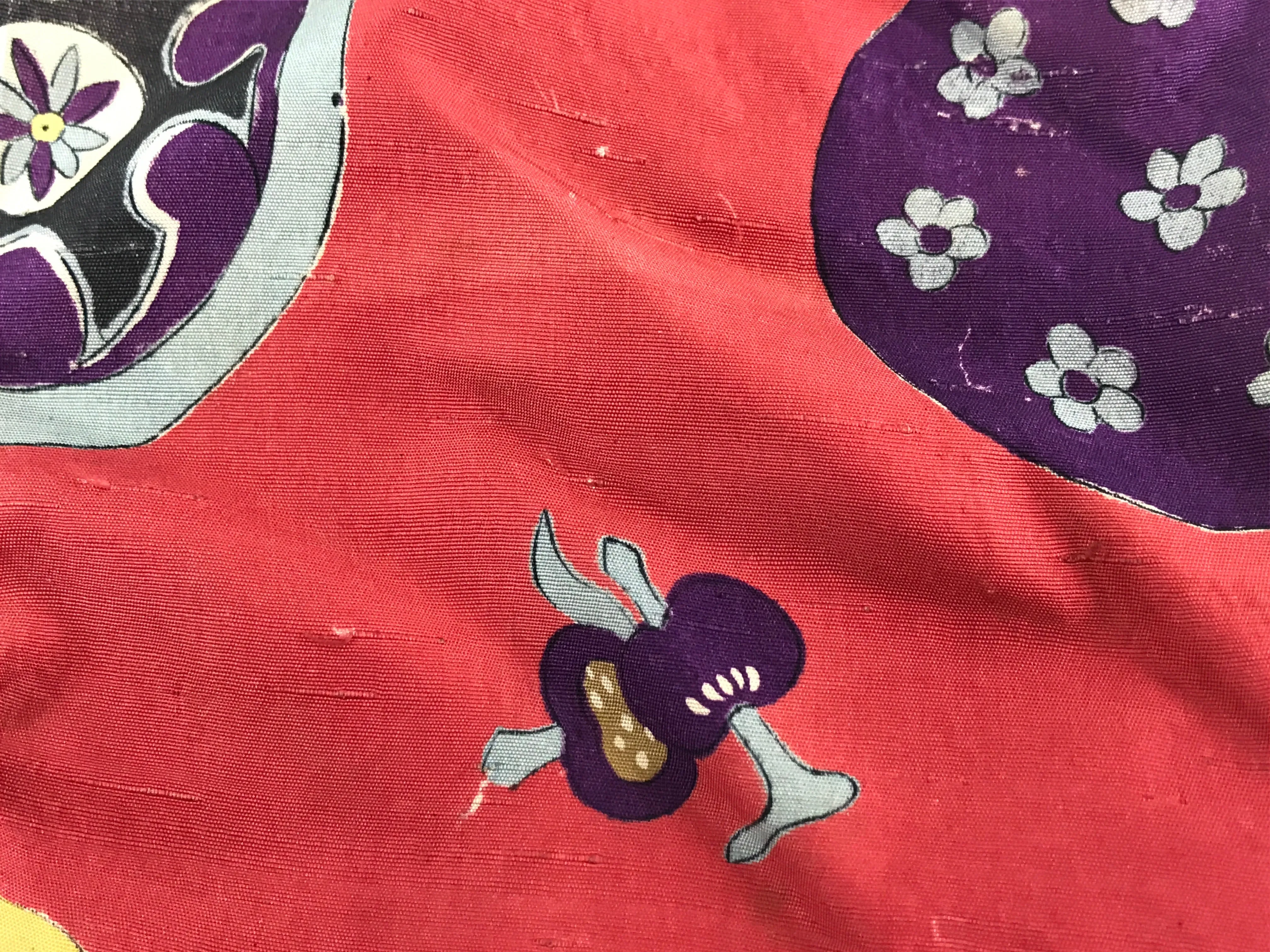 Japanese Kinchaku-Bukuro Drawstring Bag Vtg Kimono Silk Purse Pouch KB66
