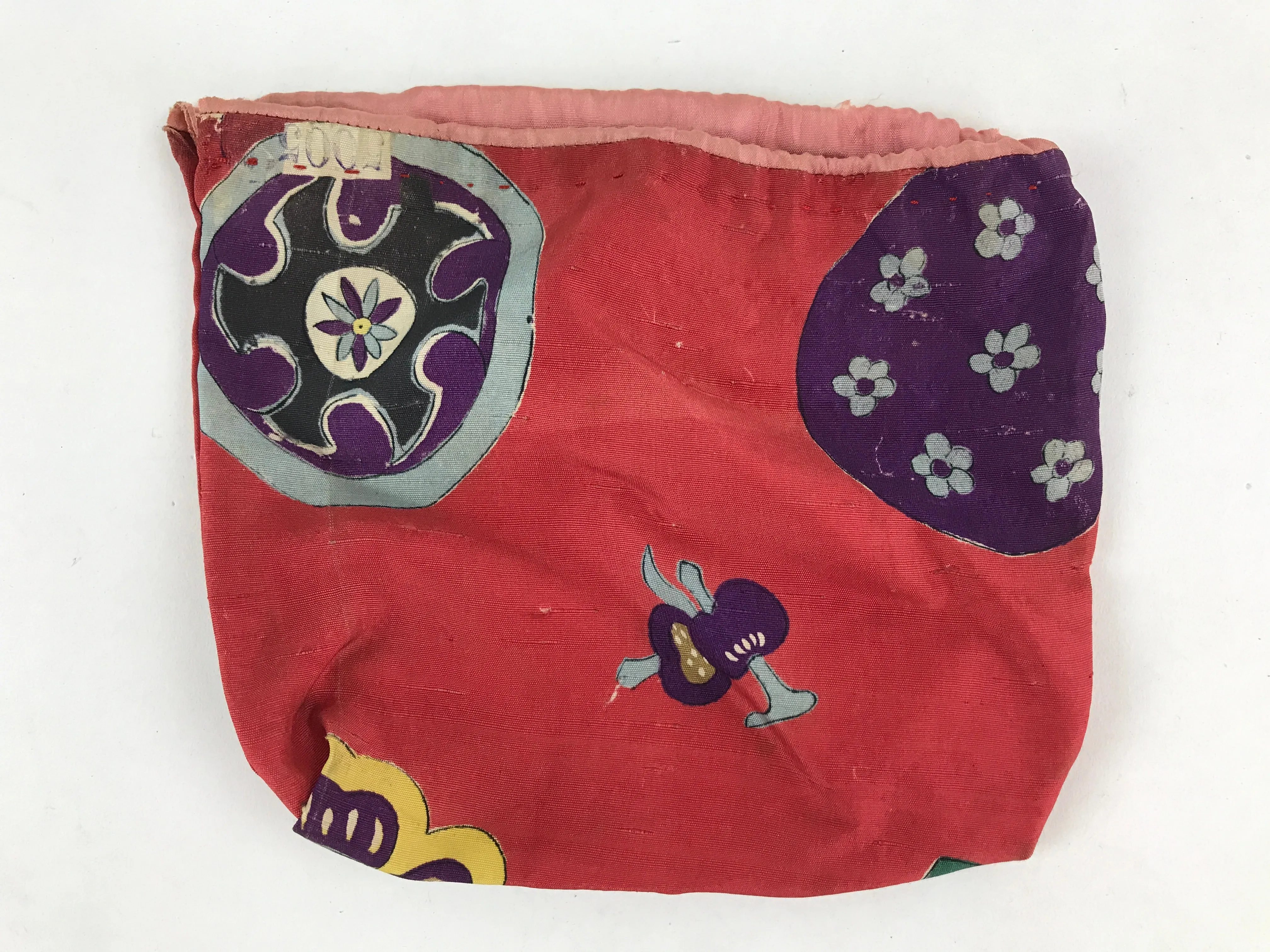 Japanese Kinchaku-Bukuro Drawstring Bag Vtg Kimono Silk Purse Pouch KB66