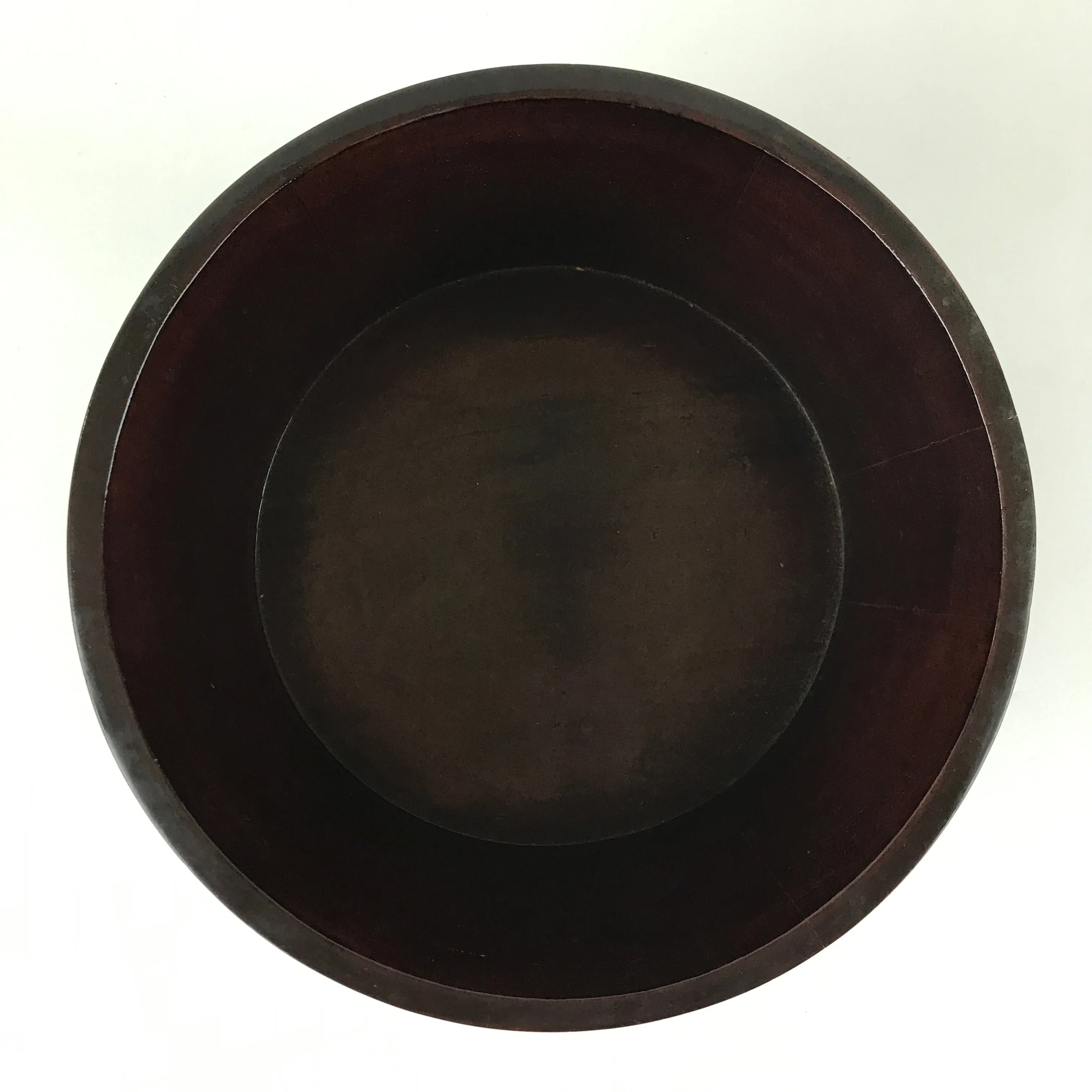 Japanese Lacquered Wooden Oke Lidded Bucket Brown Vtg Water Rice Storage BK9