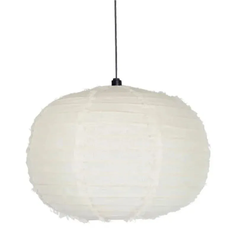 Japanese Orb Linen Pendant Shade