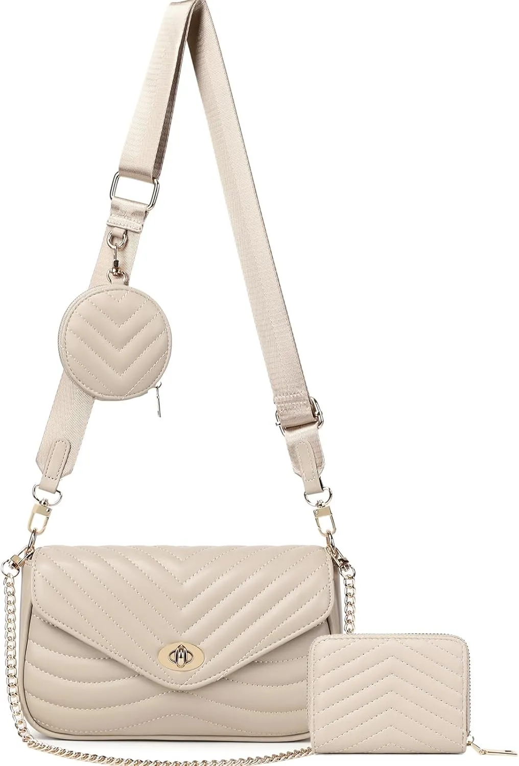 JEEHAN Quilted Crossbody Bags for women Designer Shoulder Handbags Small Purse