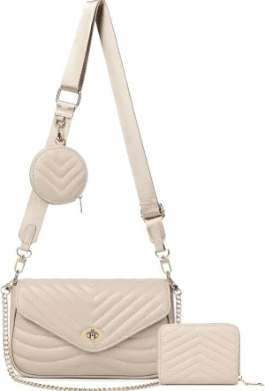 JEEHAN Quilted Crossbody Bags for women Designer Shoulder Handbags Small Purse