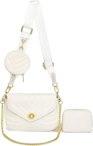 JEEHAN Quilted Crossbody Bags for women Designer Shoulder Handbags Small Purse