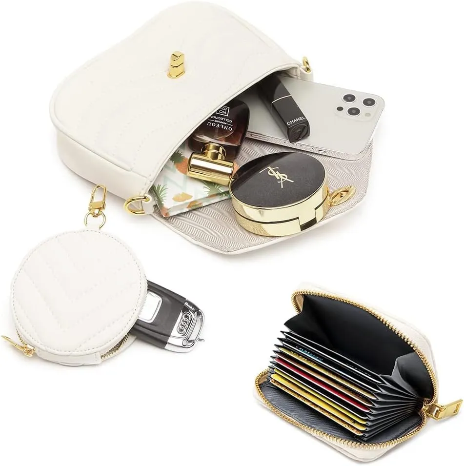 JEEHAN Quilted Crossbody Bags for women Designer Shoulder Handbags Small Purse