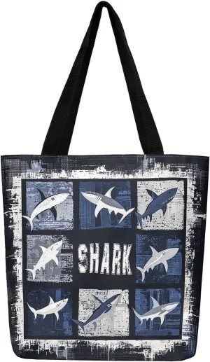 jejeloiu Sea Turtle Canvas Tote Bags 15"x19" Fish Large Capacity Shoulder Handbags Marine life Sealife Travel Beach Bag