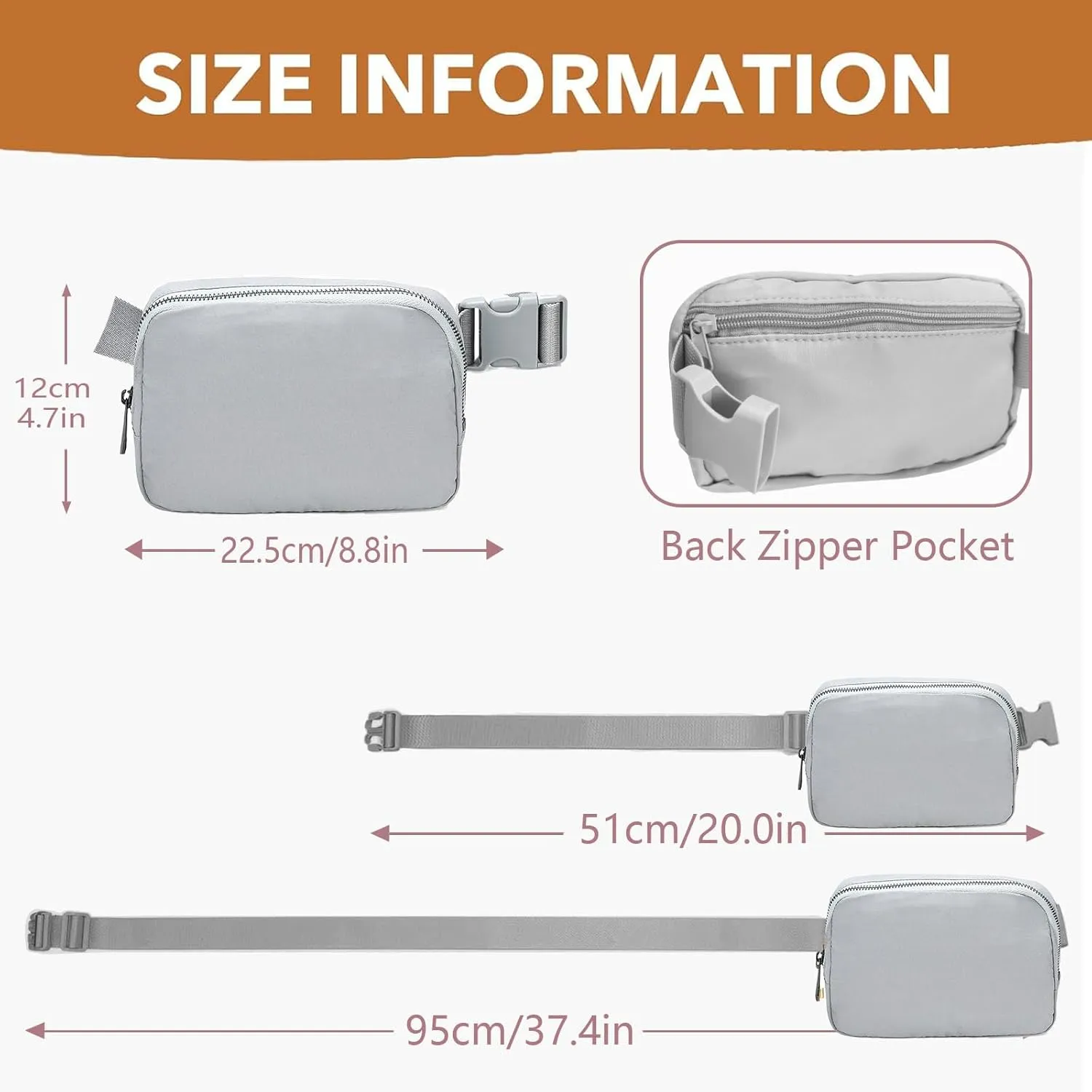 JENCVNL Bum Bag Women's Belt Bag Men Nylon Waist Bags Fashion Neck Pouch Shoulder Bag Crossbody Bag with Adjustable Strap for Running Hiking Training Travel