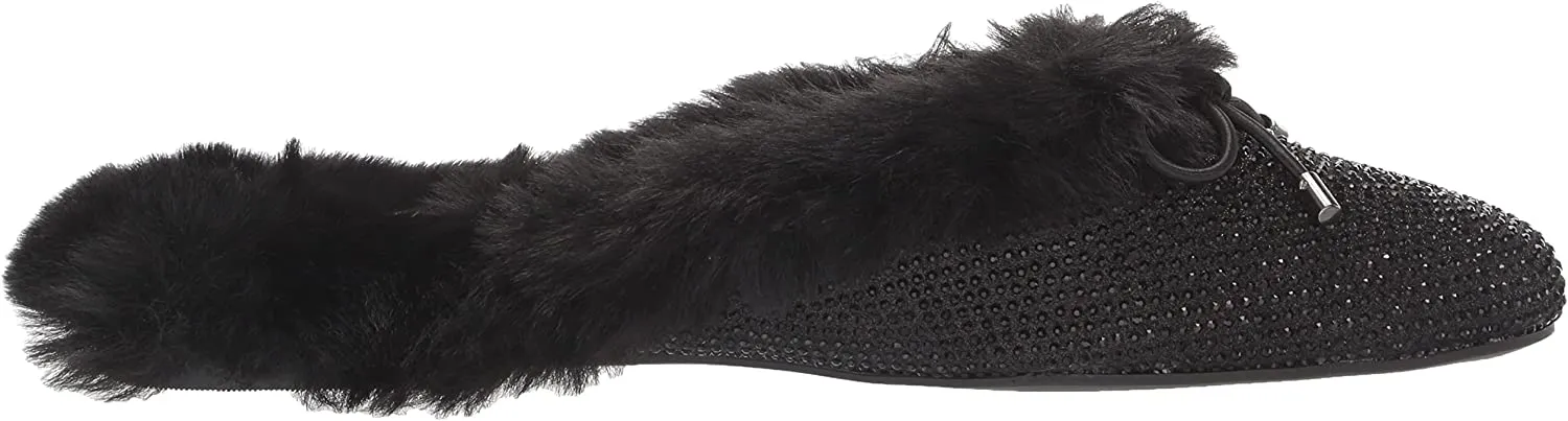 Jessica Simpson Tracee2 Cozy Slip On House Hotel Flat Slippers Black Rhinestone