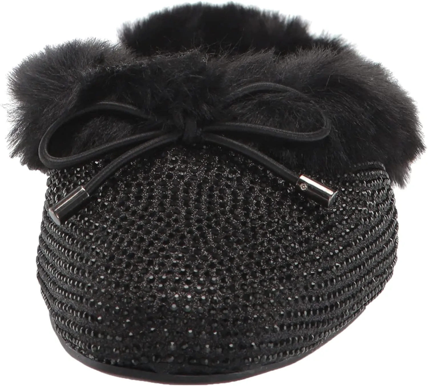 Jessica Simpson Tracee2 Cozy Slip On House Hotel Flat Slippers Black Rhinestone