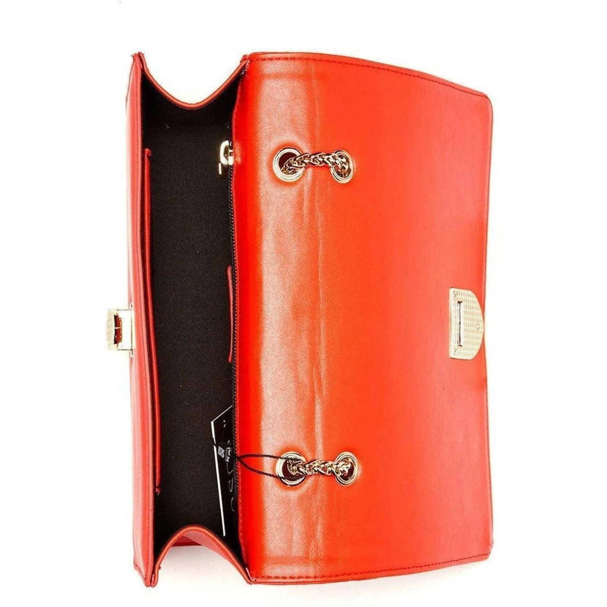 Josie Leather Purse with Gold Chain in Red