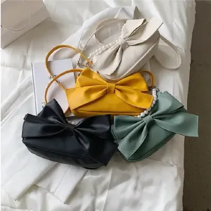 Kawaii Bowknot Crossbody Bag for Women - Canvas Shoulder Bag
