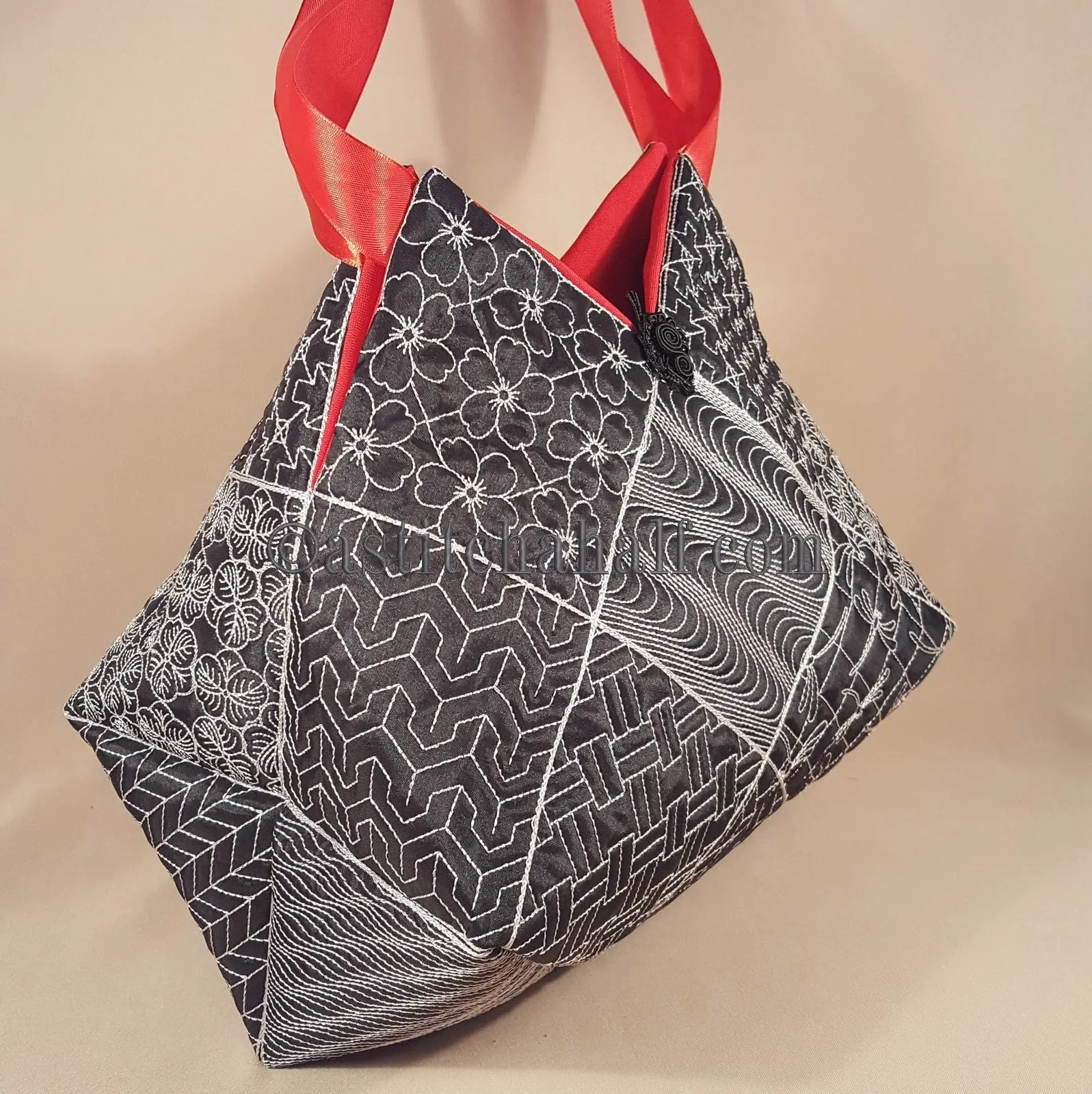 Keiko Sashiko Quilt Blocks and Tote Bag