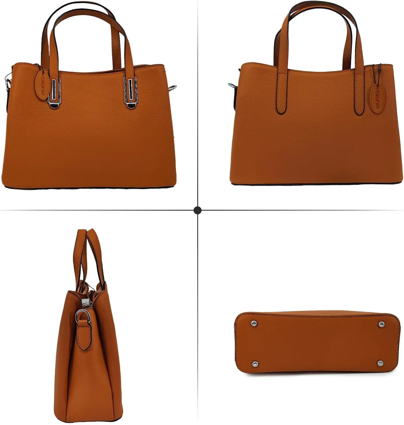 KENOFAR Women's Leather Tote Bags Large Capacity Genuine Leather Handbag Bag Medium