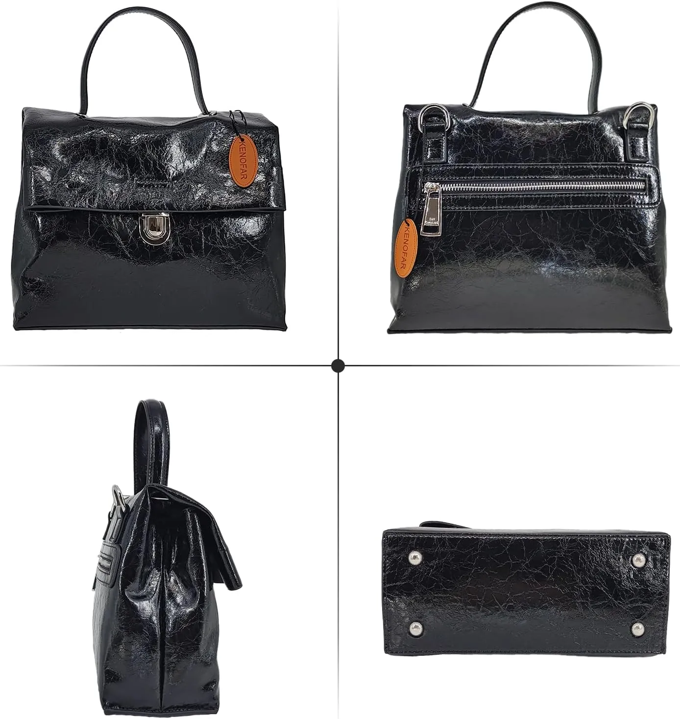 KENOFAR Women's Leather Tote Bags Large Capacity Genuine Leather Handbag Bag Medium