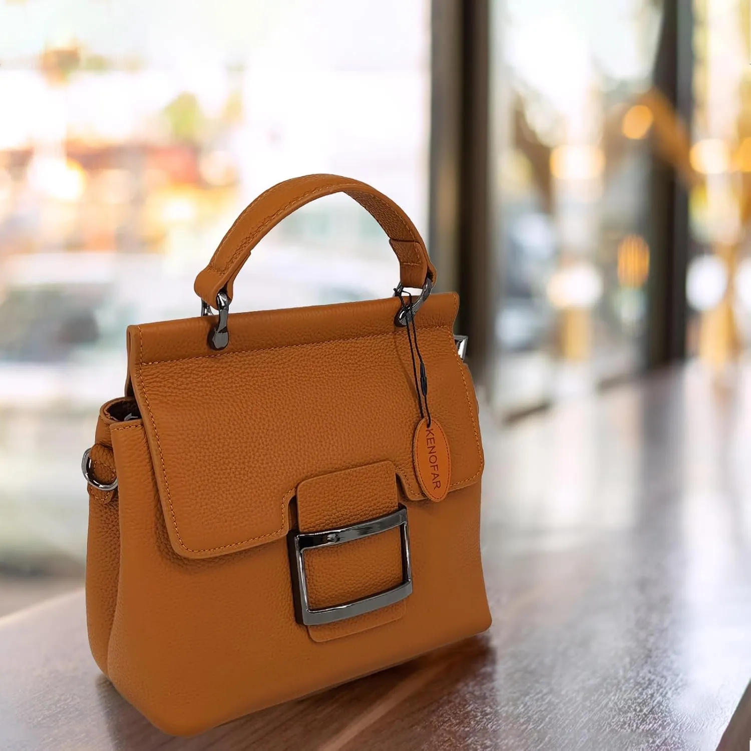 KENOFAR Women's Leather Tote Bags Large Capacity Genuine Leather Handbag Bag Medium