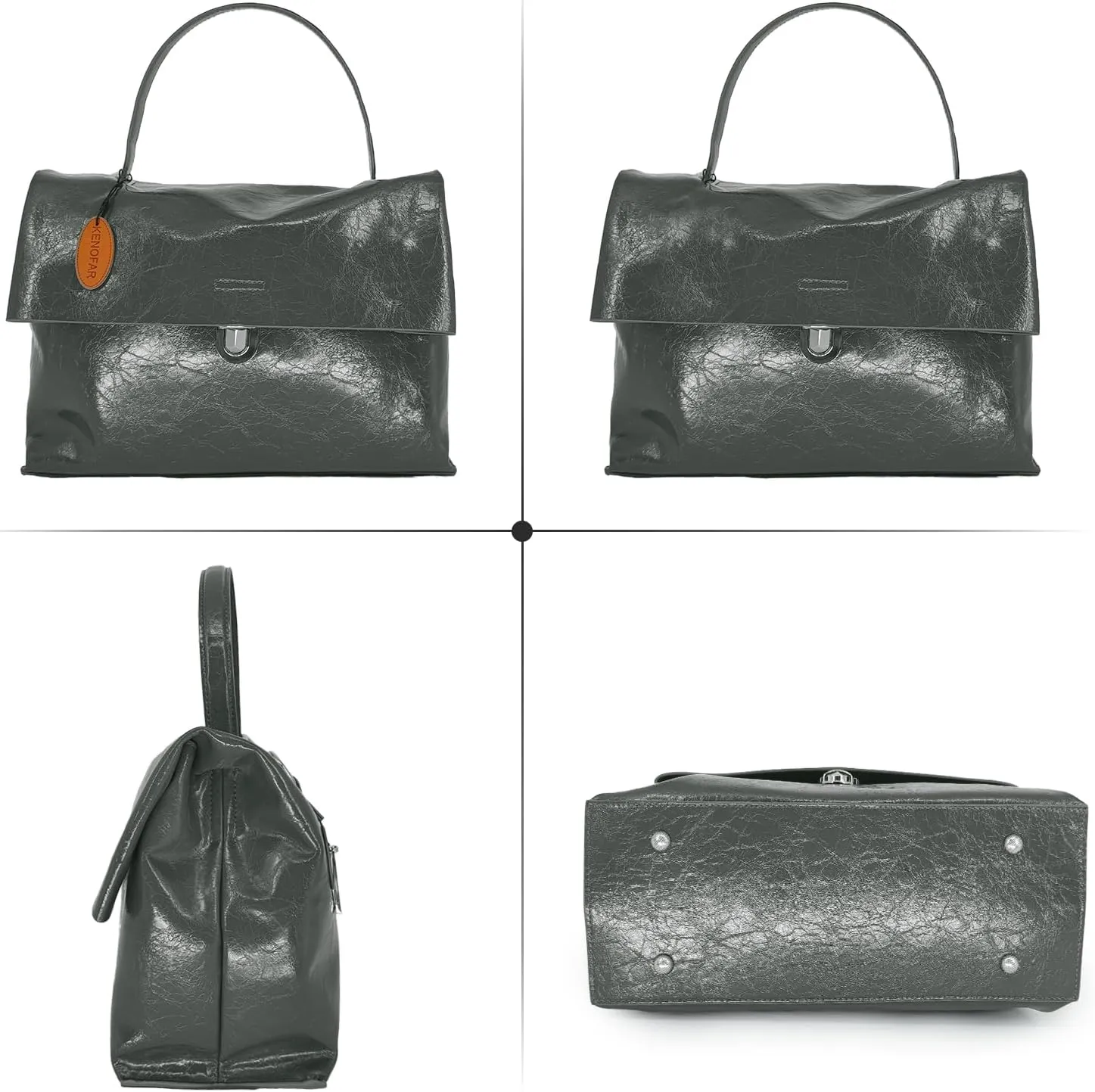 KENOFAR Women's Leather Tote Bags Large Capacity Genuine Leather Handbag Bag Medium