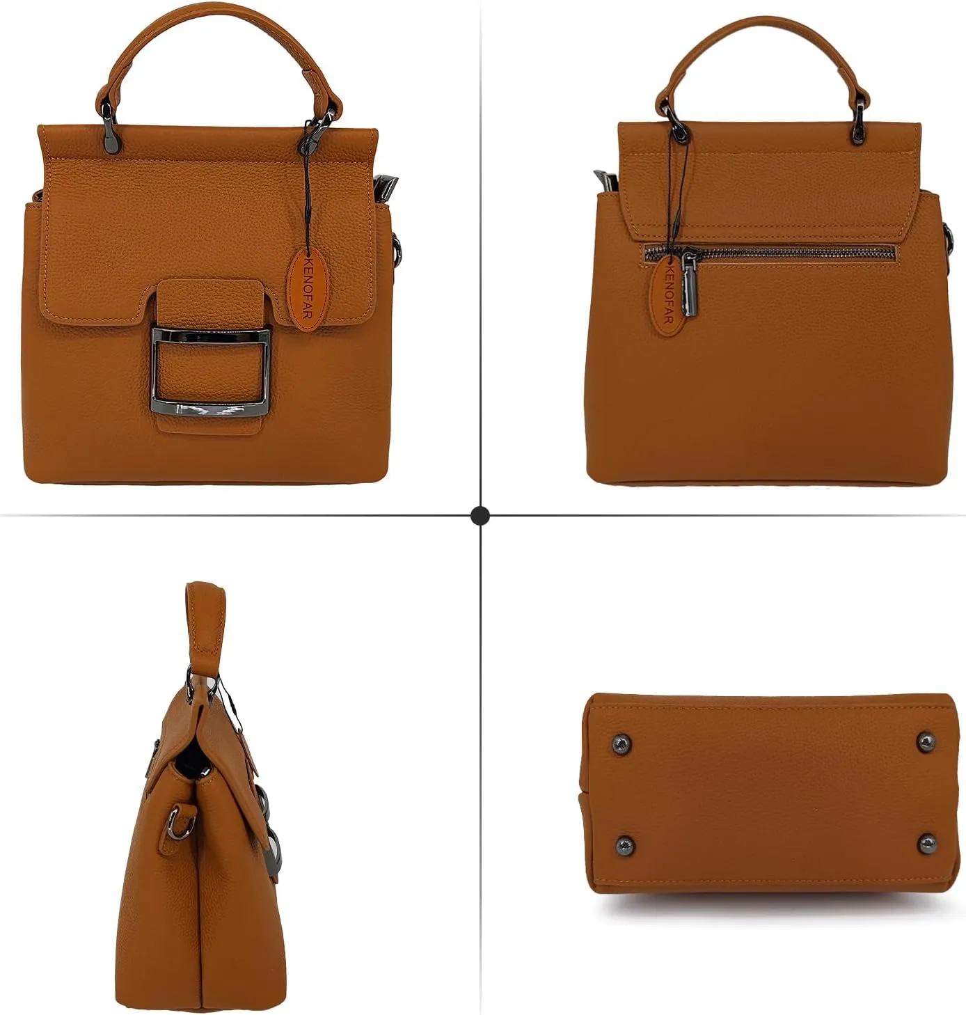 KENOFAR Women's Leather Tote Bags Large Capacity Genuine Leather Handbag Bag Medium