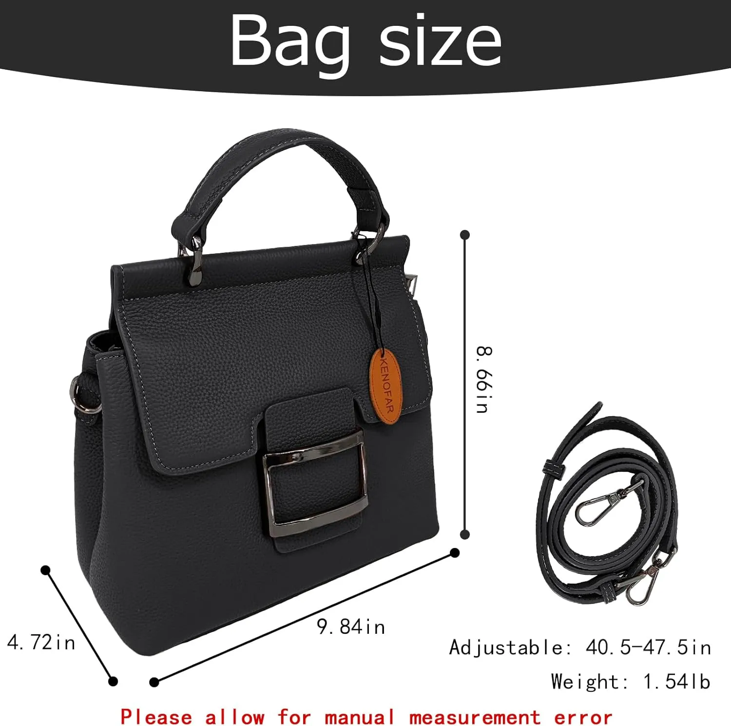 KENOFAR Women's Leather Tote Bags Large Capacity Genuine Leather Handbag Bag Medium